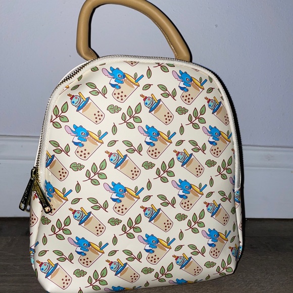 cute boba pattern mini backpack This here is a bag thats modeled after a famously sweet snacky liquid with lumpy tapioca Bubble Tea Pattern Cute Boba